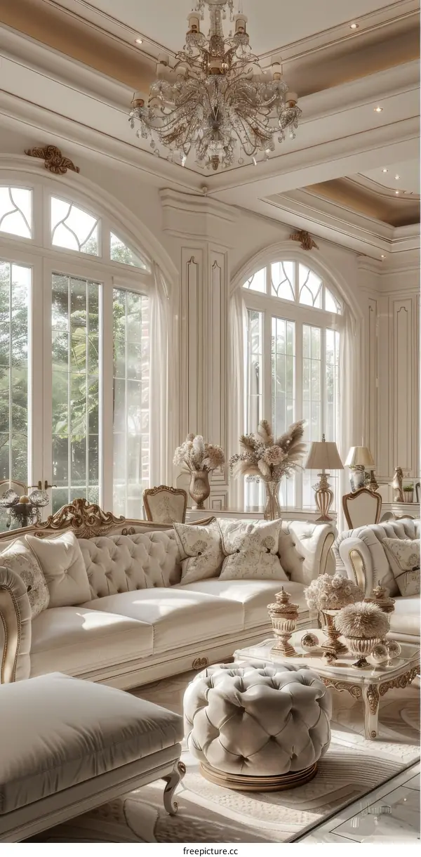 Exquisite European Interior Design for Luxurious Living Room