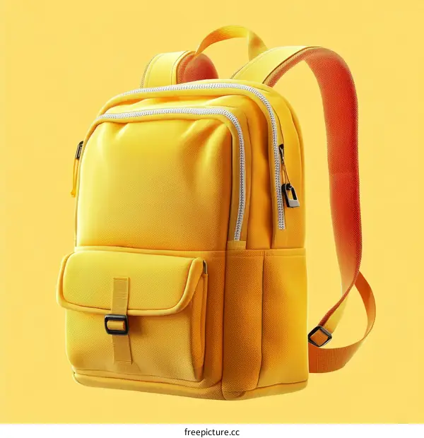 Modern Bright Yellow Backpack Design