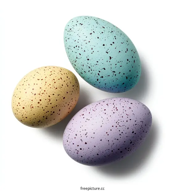 Colorful Easter Eggs on White Background