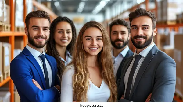 Successful Business Team in Warehouse