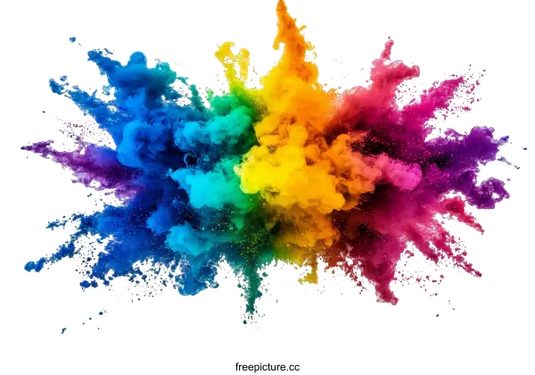 [Transparent Background PNG]Colorful Explosion of Colors Abstract Art