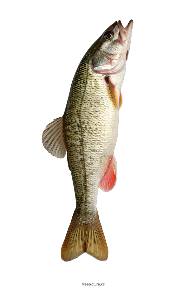 [Transparent Background PNG]A largemouth bass fish on a white background