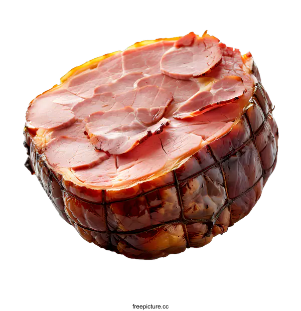 [Transparent Background PNG]A close up of a spiral cut ham