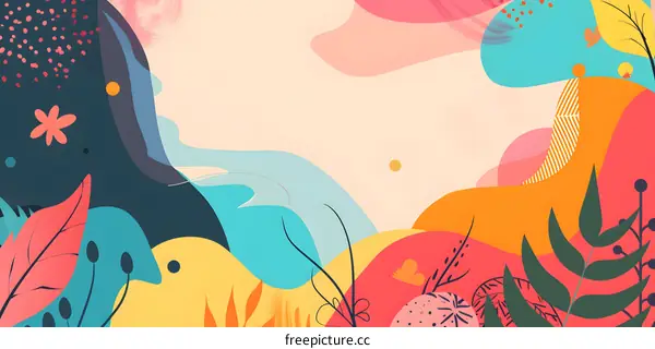 Abstract Colorful Floral Illustration