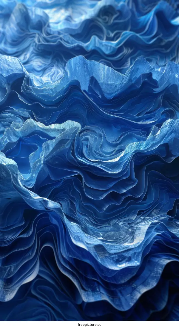 Wavy Blue Fabric Texture