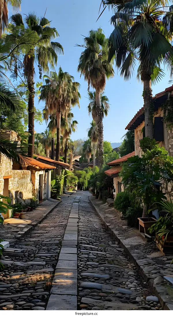 Stone alley in a Mexican village
