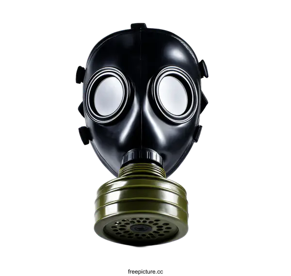 [Transparent Background PNG]Close-up Black Gas Mask Protection