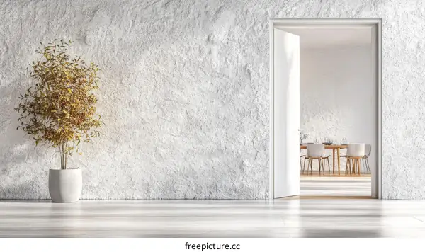 Modern Minimalist Interior Design with Open Dining Area