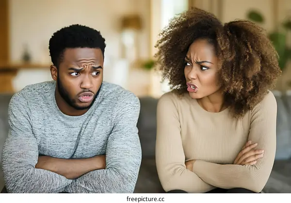 Conflict Couple Angry Expression