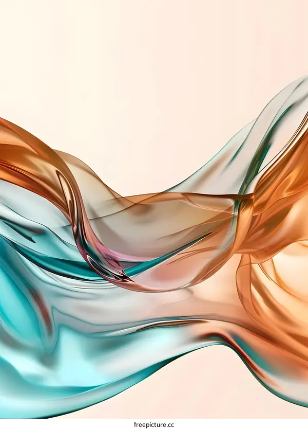 Abstract Liquid Flowing With Orange And Blue Colors