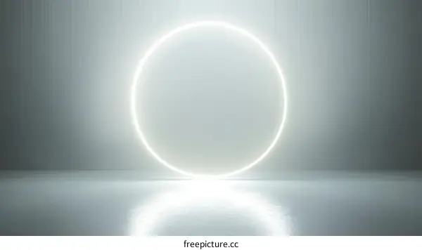 Abstract Minimalist Neon Circle Stage Background