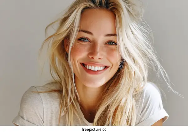 Beautiful Woman with a Radiant Smile