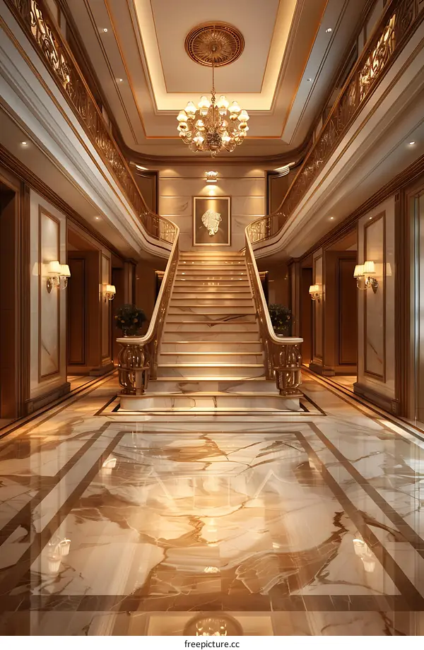 Staircase in a luxury mansion