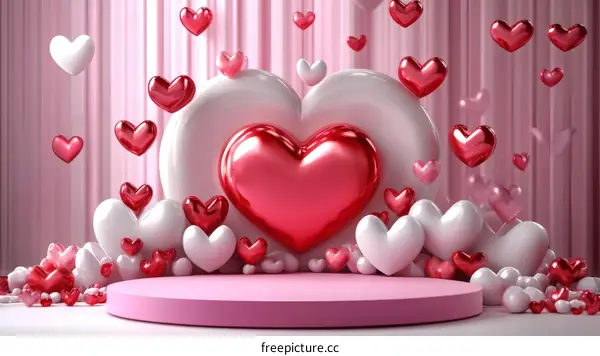 Valentines Day Heart Shape Illustration Background