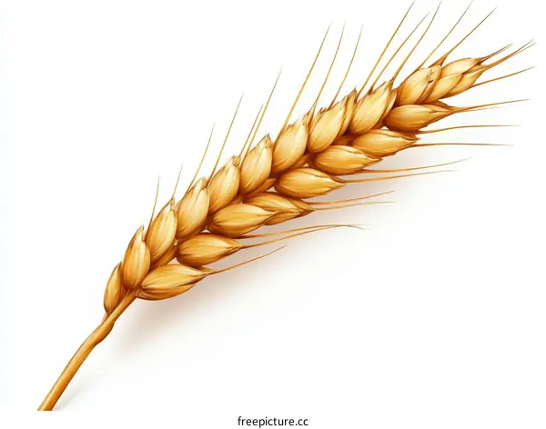 Wheat Ear Illustration on White Background