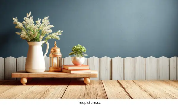 Rustic Home Decor with Flowers and Lanterns