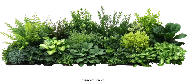 [Transparent Background PNG]Colorful Green Plants Arrangement Design