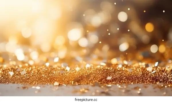 Gold glitter background with shiny particles
