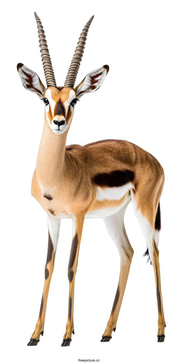 [Transparent Background PNG]African Gazelle with Long Spiral Horns