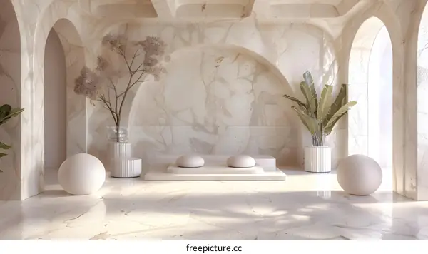 Arch Corridor with Modern Luxury