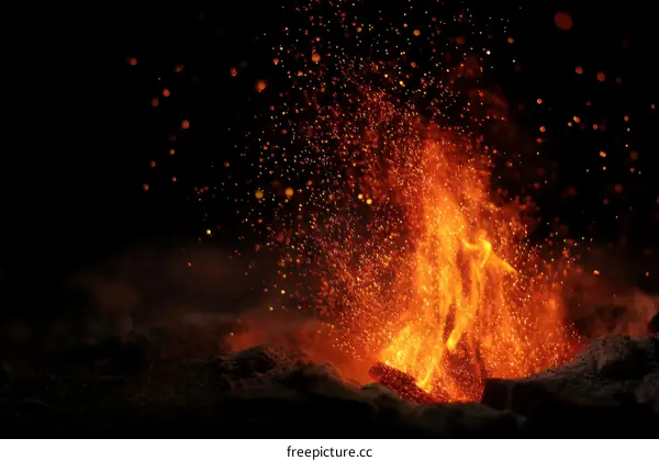 Fiery Flames with Sparkling Sparks