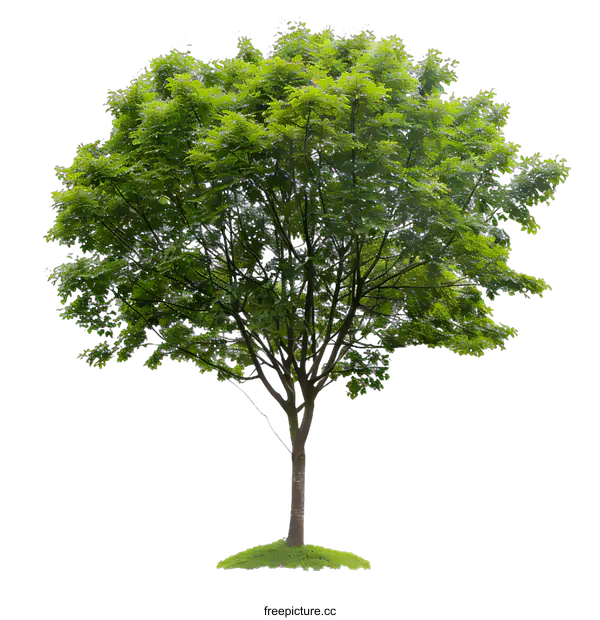 [Transparent Background PNG]Isolated Green Tree on White Background