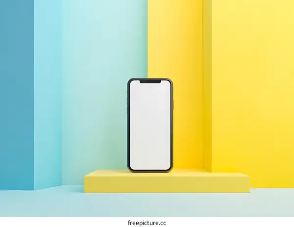 Modern Smartphone Mockup on Colorful Background