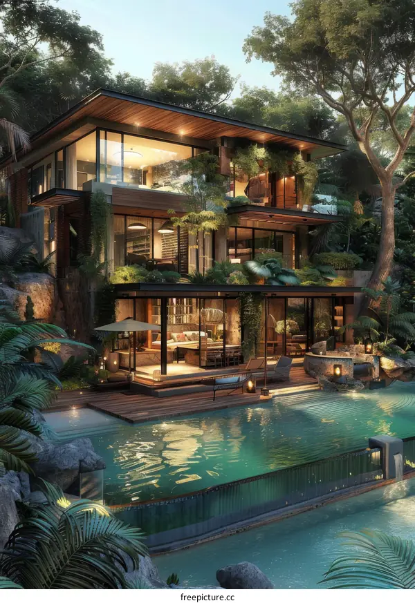 Modern Jungle House with Pool