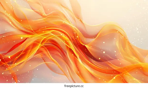 Energetic Orange Waves on an Abstract Background