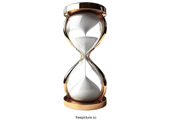 [Transparent Background PNG]Elegant Gold Hourglass Timepiece