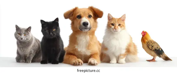 Pets Row Photo  Animal Portrait Studio Shot