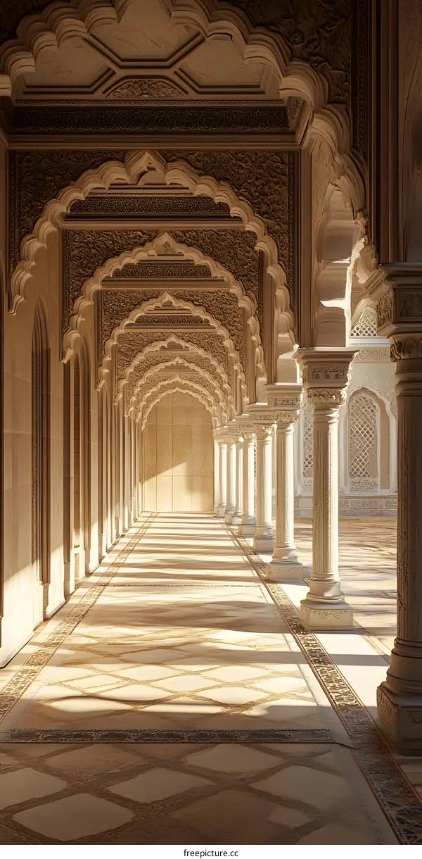 Ornate Archway Corridor Interior Design