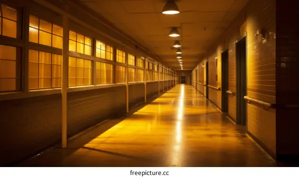 Eerie Yellow Hallway