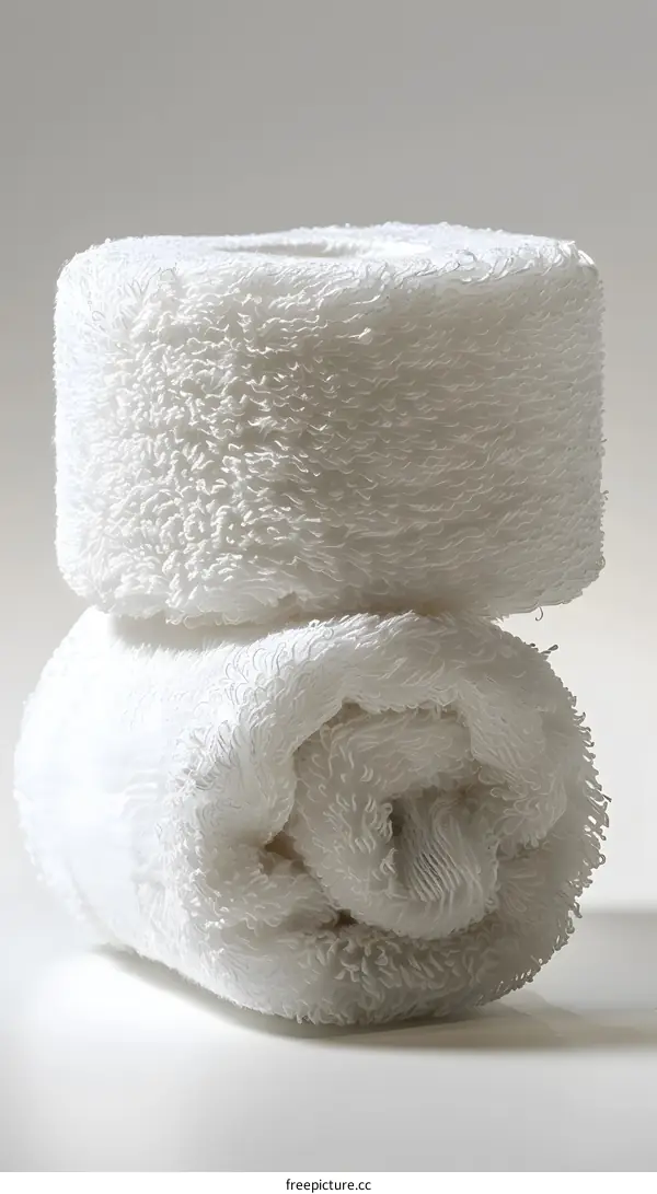 Rolled up white towels