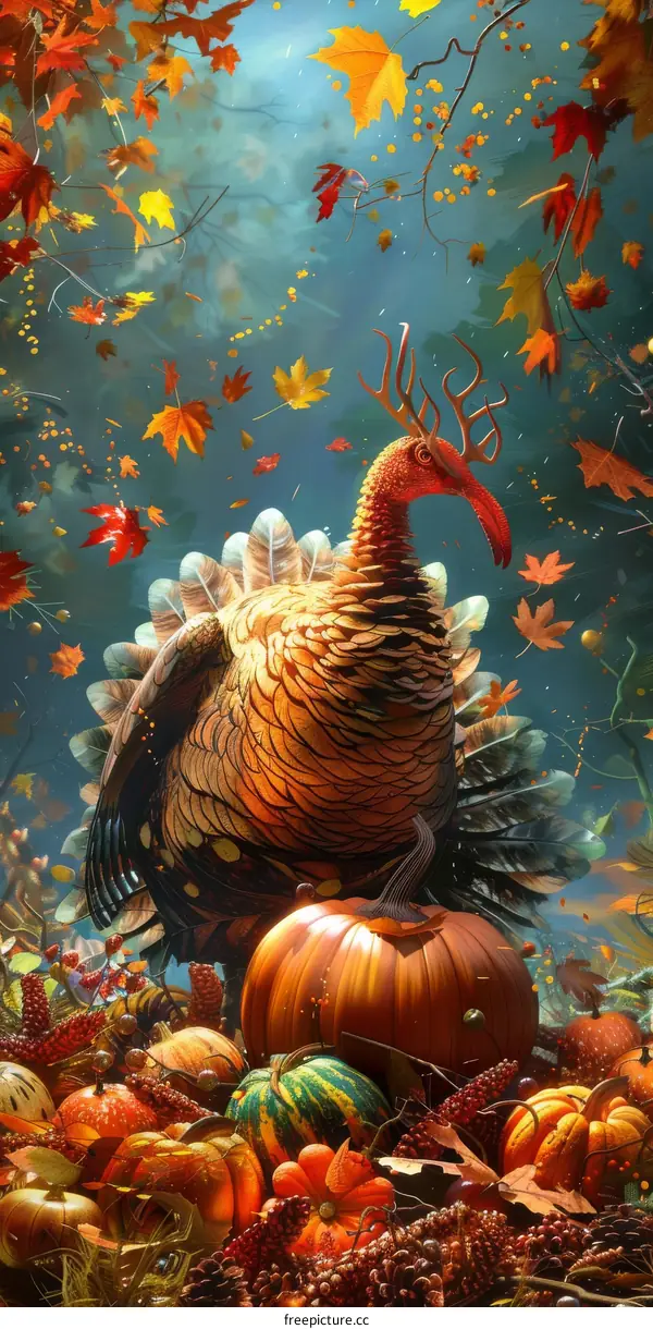 A Regal Turkey Surveys the Autumnal Tapestry