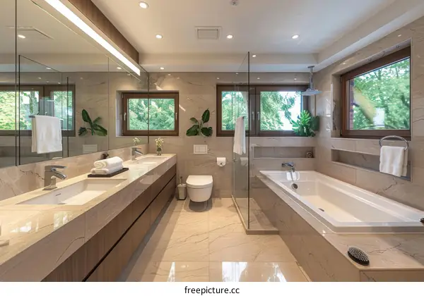 Modern and minimalist bathroom design