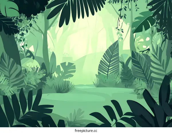 Green Tropical Rainforest Jungle Background