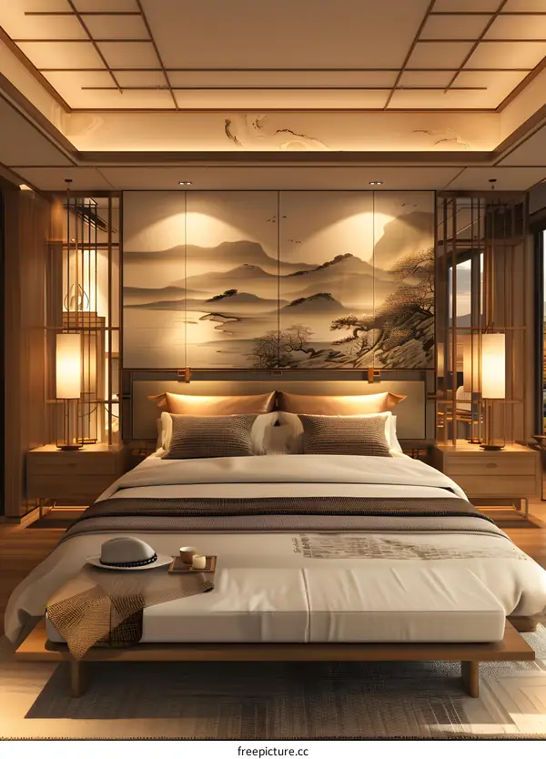 New Chinese style bedroom renderings
