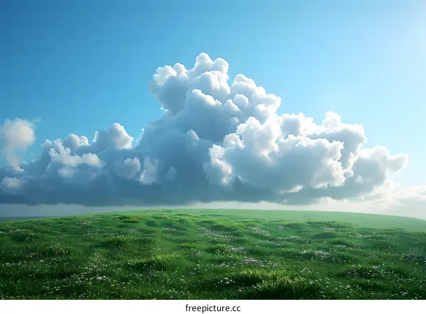 Green rolling hills under a blue sky with white clouds
