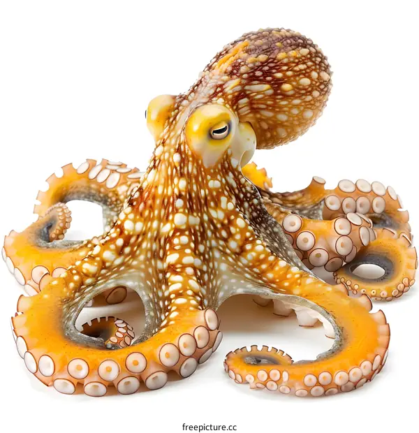 A close up of a yellow octopus
