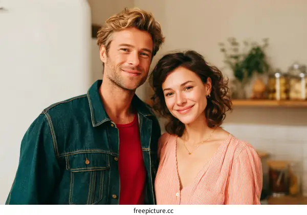 Couple Portrait in a Cozy Kitchen