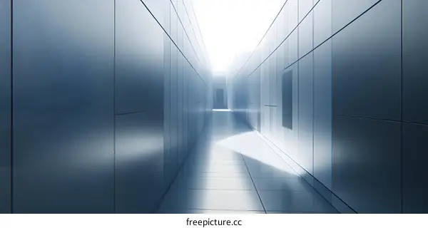 Abstract White Hallway With Light