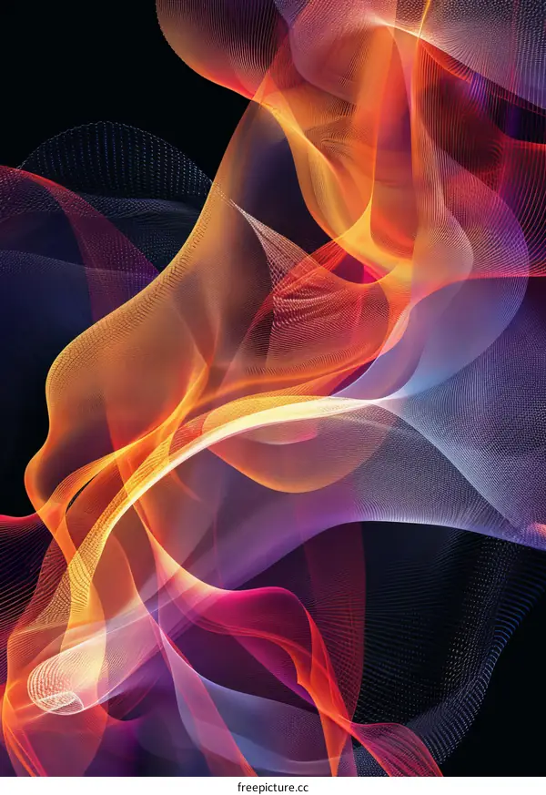 Colorful Wavy Lines Abstractly Expressing Innovation, Development, Progress, and Future