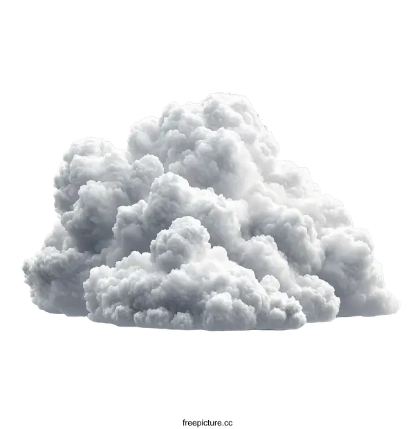 [Transparent Background PNG]Stunning Cumulus Cloud Illustration Isolated on White Background