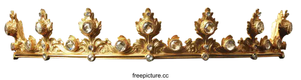 [Transparent Background PNG]Ornate Gold Crown with Crystals