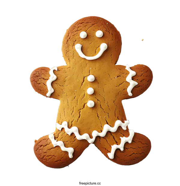 [Transparent Background PNG]Gingerbread Man Cookie Isolated On White Background