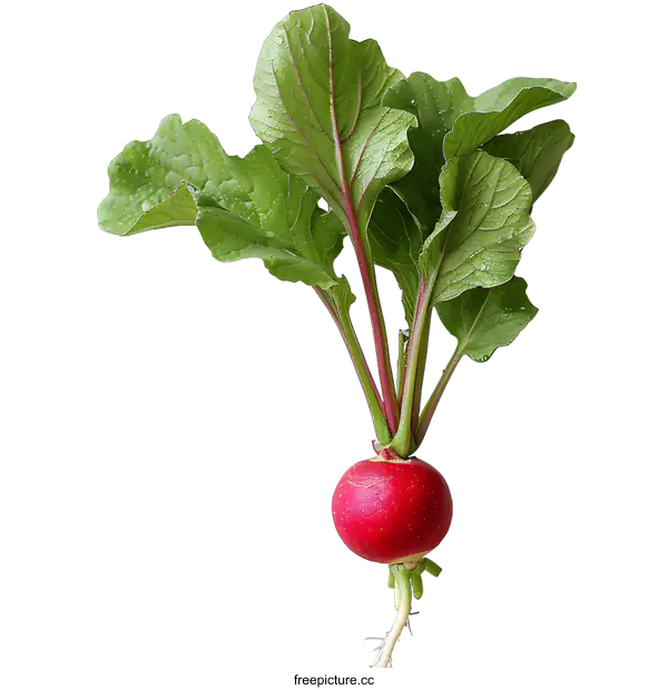 [Transparent Background PNG]Fresh red radish on a white background