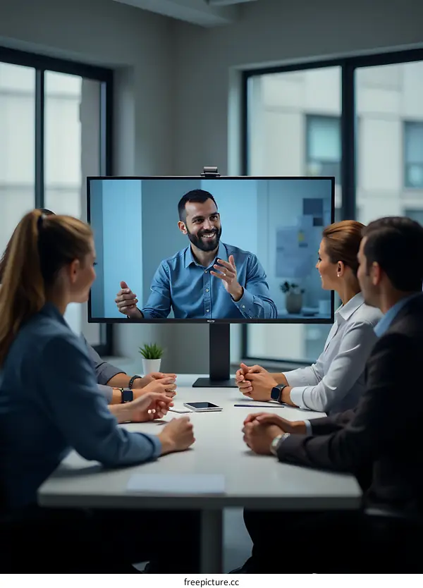 Business Meeting with Video Conference Call