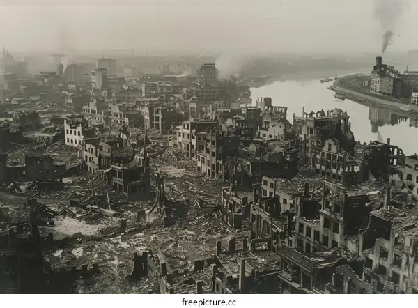 Devastating Air Raid Damage in Dresden, Germany (1945)