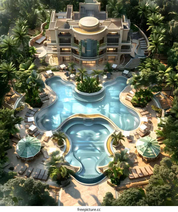 A luxury resort on a tropical island